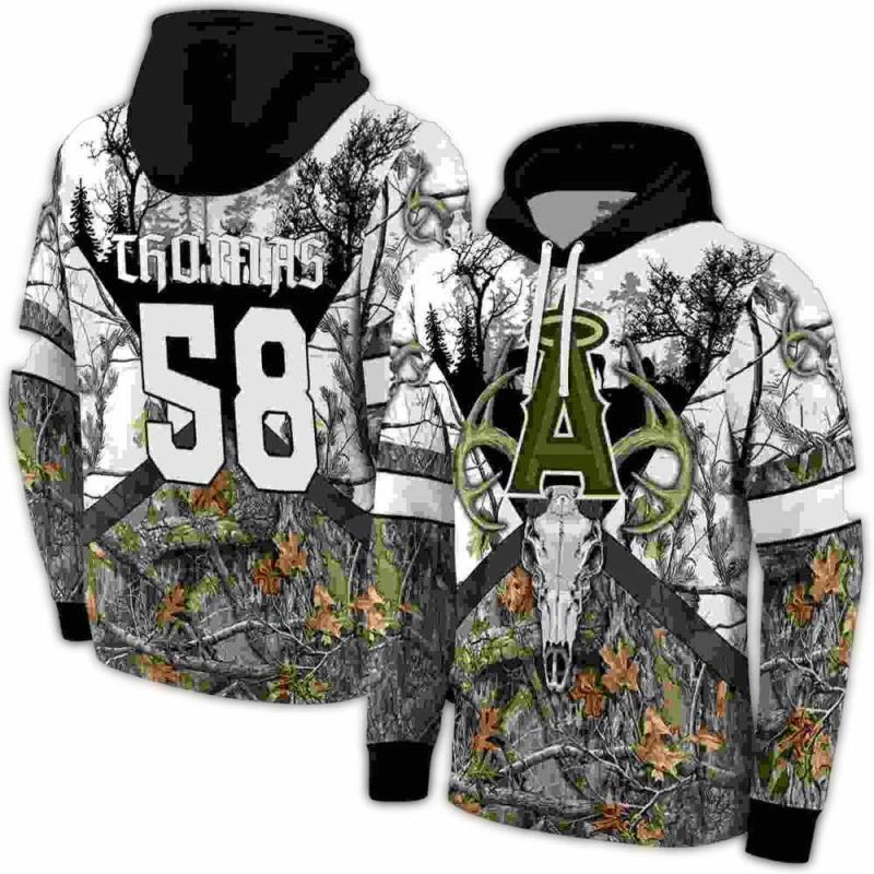 Personalized Los Angeles Angels Forest Silhouette AOP Hoodie 1