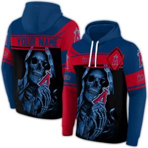 Personalized Los Angeles Angels Grim Reaper All Over Print Hoodie