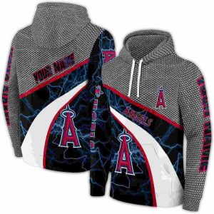 Personalized Los Angeles Angels Hexagonal Mesh All Over Print Hoodie