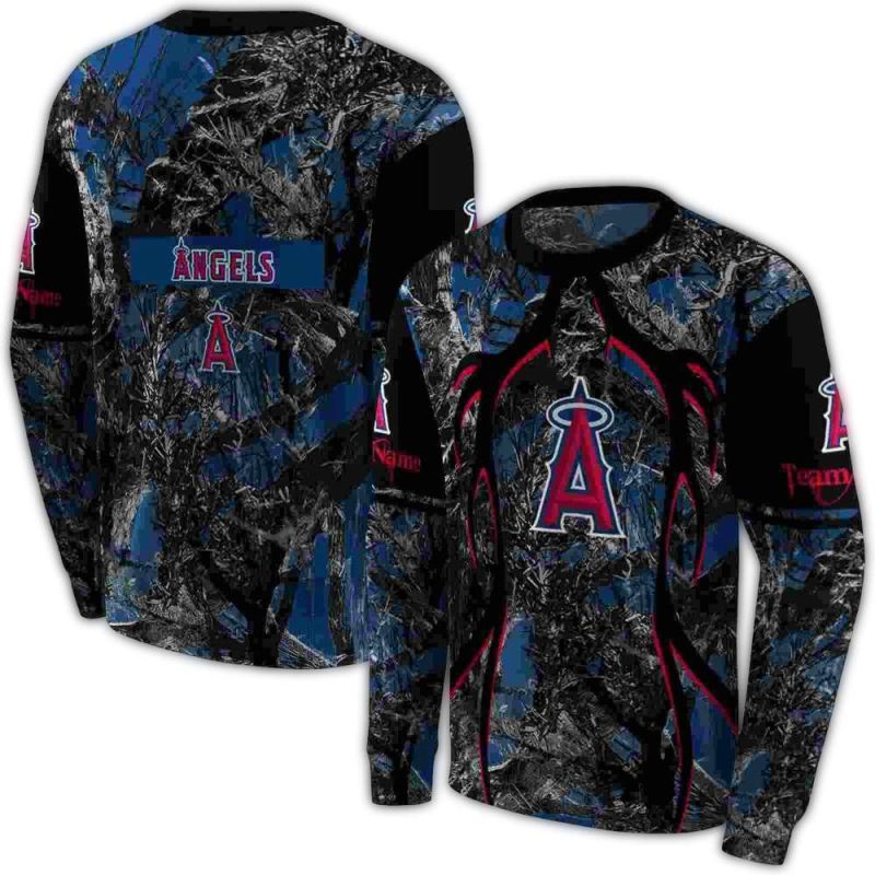 Personalized Los Angeles Angels Hunting Theme AOP Sweatshirt 1