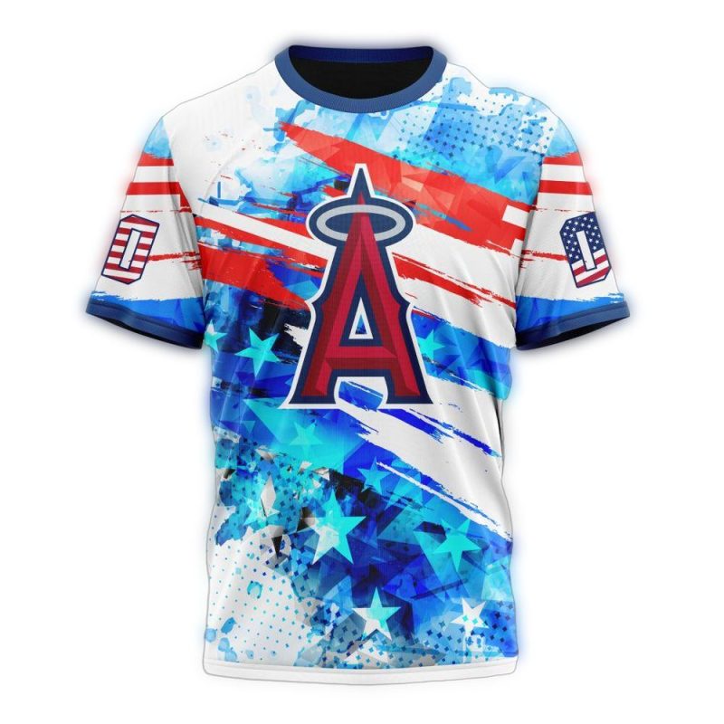 Personalized Los Angeles Angels Independence Day 4th Of July AOP T Shirt 1