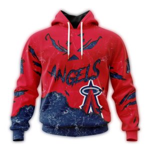 Personalized Los Angeles Angels Jack O Lantern Halloween All Over Print Hoodie