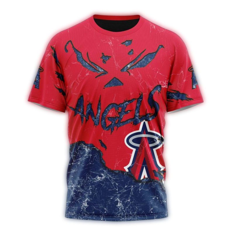 Personalized Los Angeles Angels Jack O Lantern Halloween AOP T Shirt 1
