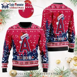 Personalized Los Angeles Angels Christmas Sweatshirt With Ho Ho Ho Design