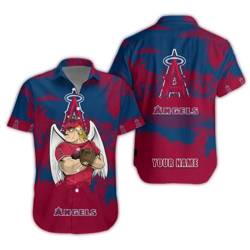 Personalized Los Angeles Angels Mascot Wings Baseball Hawaiian Shirt 1