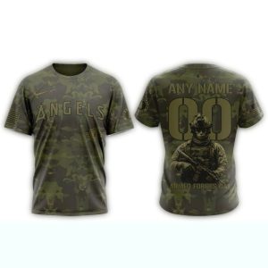 Personalized Los Angeles Angels Military Appreciation Month All Over Print T Shirt