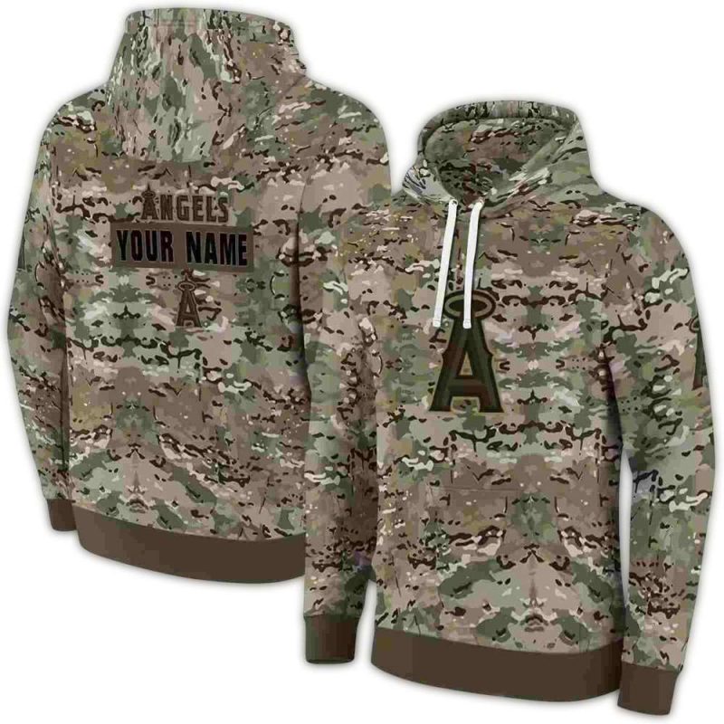 Personalized Los Angeles Angels Military Style AOP Hoodie 1