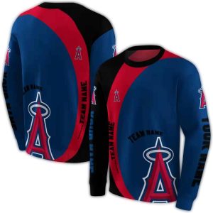 Personalized Los Angeles Angels Minimalist All Over Print Sweatshirt