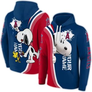 Personalized Los Angeles Angels Peeking Snoopy All Over Print Hoodie