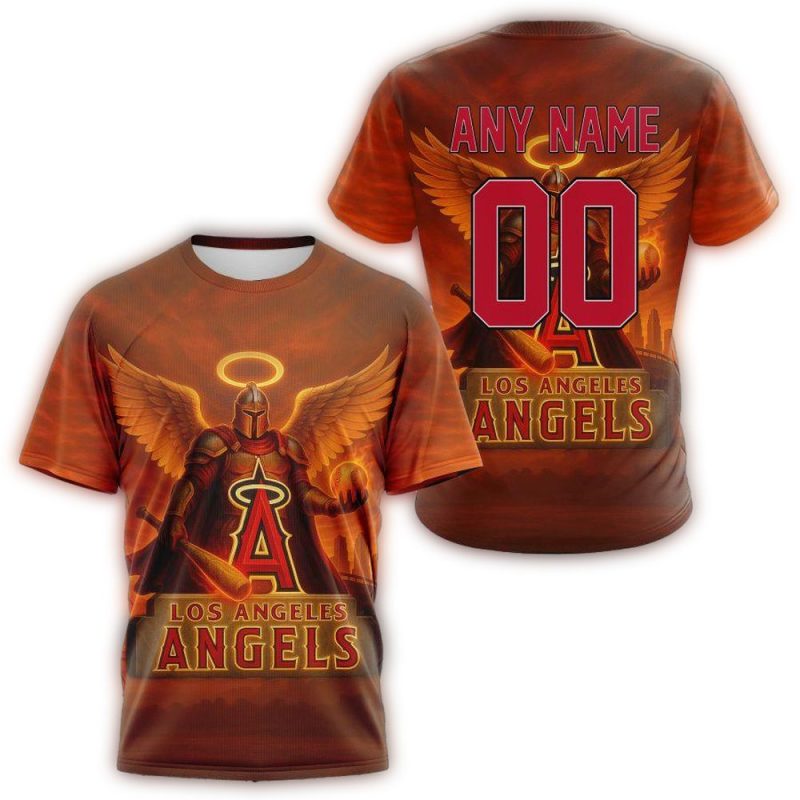 Personalized Los Angeles Angels Realistic AOP T Shirt 1