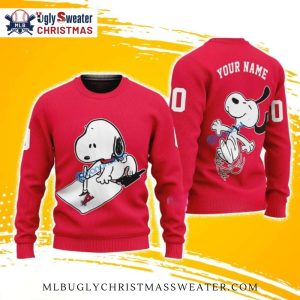 Personalized Los Angeles Angels Snoopy Christmas Sweatshirt