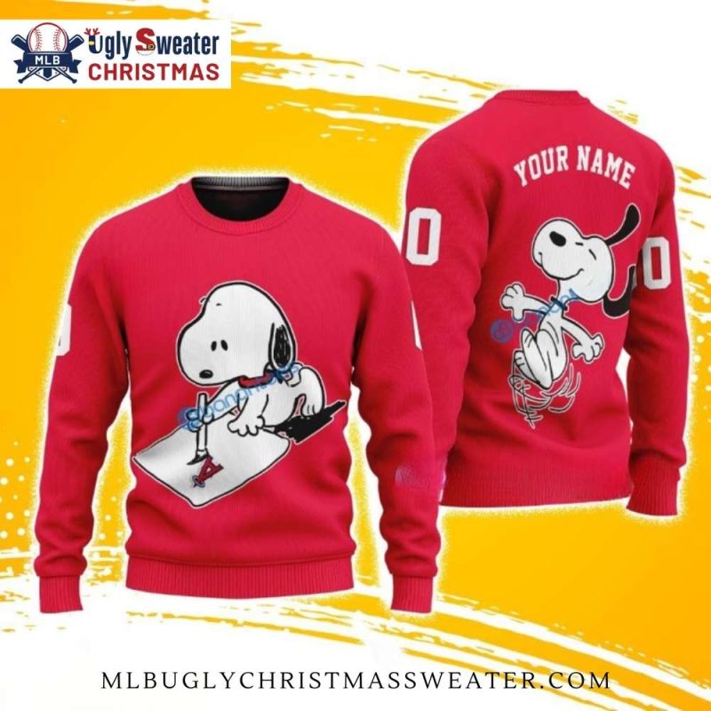 Personalized Los Angeles Angels Snoopy Ugly Sweater 1