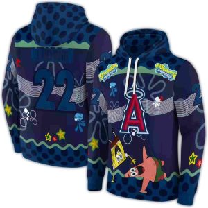 Personalized Los Angeles Angels Sponge Bob Patrick Star All Over Print Hoodie