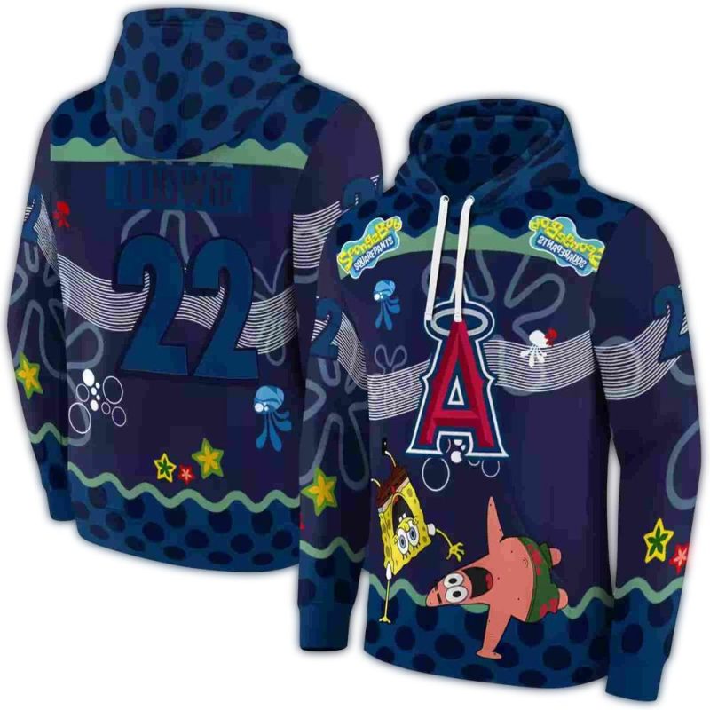 Personalized Los Angeles Angels Sponge bob Patrick Star AOP Hoodie 1