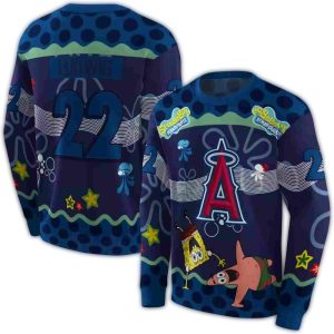 Personalized Los Angeles Angels Sponge Bob Patrick Star All Over Print Sweatshirt