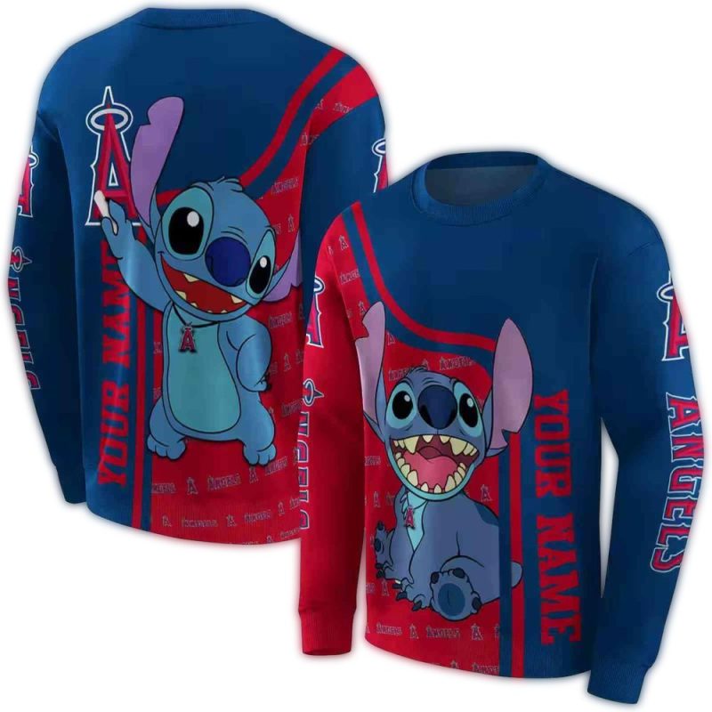 Personalized Los Angeles Angels Stitch AOP Sweatshirt 1