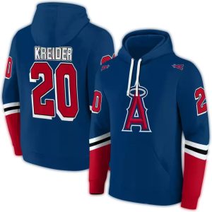 Personalized Los Angeles Angels Striped All Over Print Hoodie