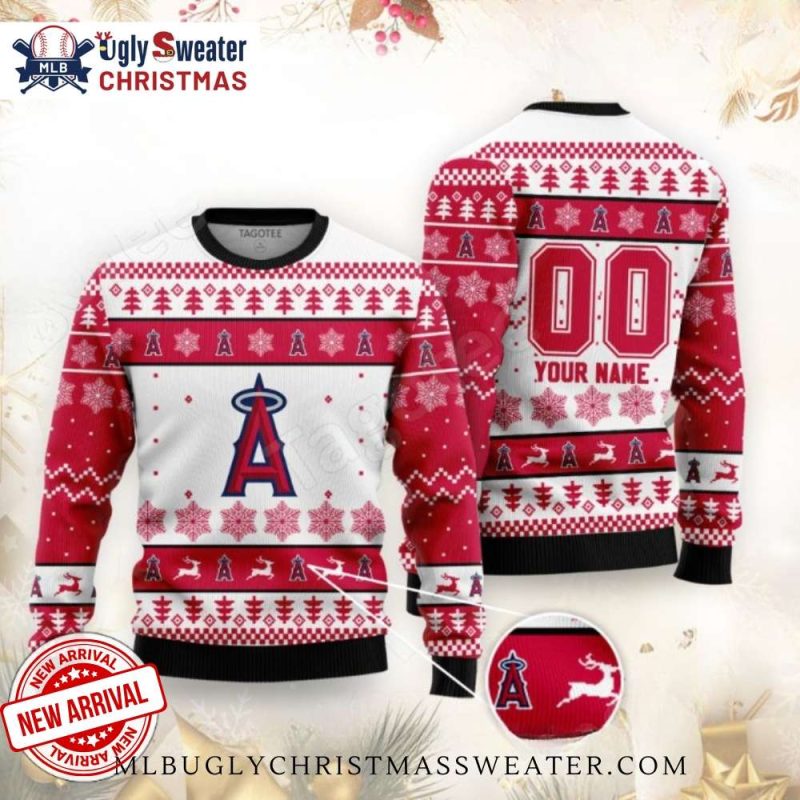 Personalized Los Angeles Angels Symbol Christmas Ugly Sweater 1