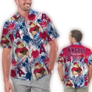 Custom Los Angeles Angels Tropical Floral Hawaiian Shirt For Fans