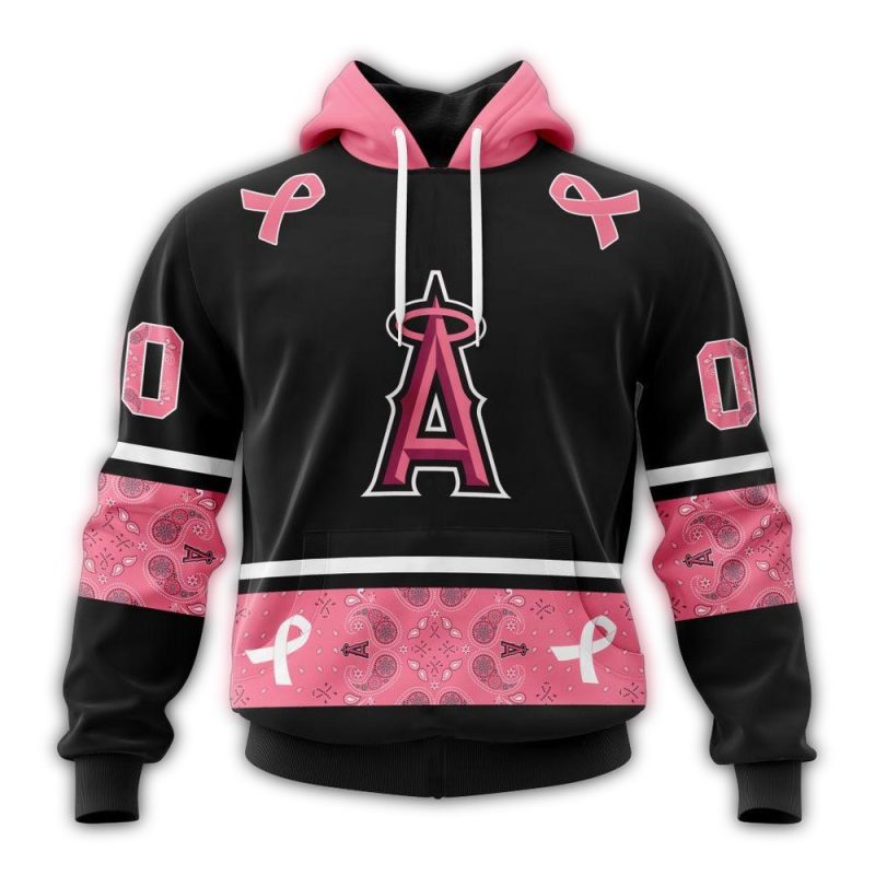 Personalized Los Angeles Angels We Wear Pink Breast Cancer AOP Hoodie 1