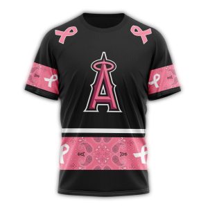Personalized Los Angeles Angels We Wear Pink Breast Cancer All Over Print T Shirt
