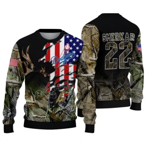 Personalized Los Angeles Dodgers American Flag Claw Ugly Sweater