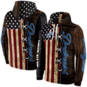 Personalized Los Angeles Dodgers American Pride All Over Print Hoodie