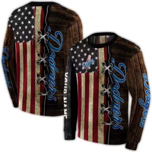 Personalized Los Angeles Dodgers American Pride All Over Print Sweatshirt