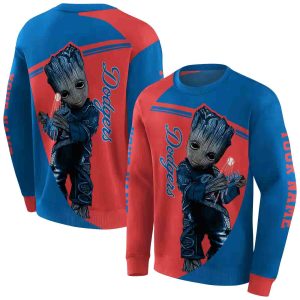 Personalized Los Angeles Dodgers Baby Groot All Over Print Sweatshirt