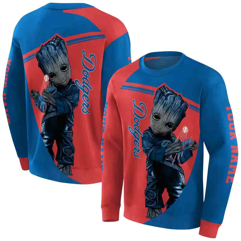 Personalized Los Angeles Dodgers Baby Groot AOP Sweatshirt 1