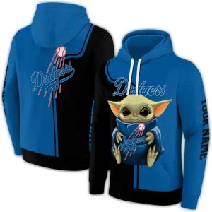 Personalized Los Angeles Dodgers Baby Yoda All Over Print Hoodie