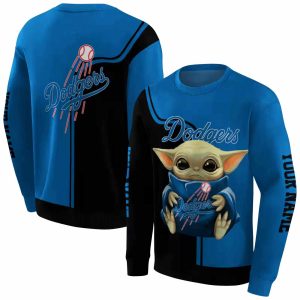 Personalized Los Angeles Dodgers Baby Yoda All Over Print Sweatshirt
