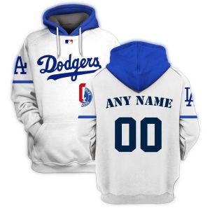Personalized Los Angeles Dodgers All Over Print Hoodie with Name & Number
