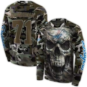 Personalized Los Angeles Dodgers Camo Skull All Over Print Sweatshirt