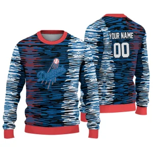Personalized Los Angeles Dodgers Camouflage Stripe Ugly Sweater