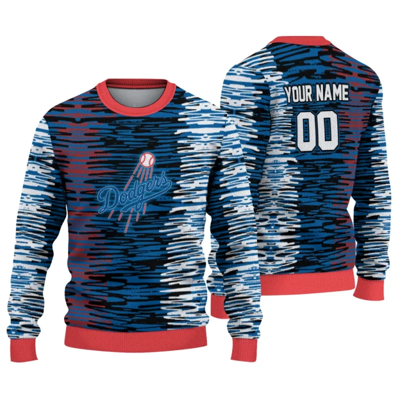 Personalized Los Angeles Dodgers Camouflage Stripe Ugly Sweater 1