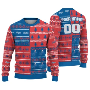 Personalized Los Angeles Dodgers Christmastree Bands Ugly Sweater