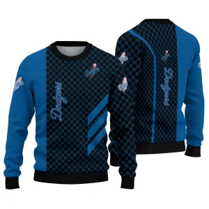 Personalized Los Angeles Dodgers Circles Mesh Ugly Sweater