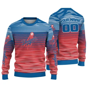 Personalized Los Angeles Dodgers Diamond Mesh Ugly Sweater