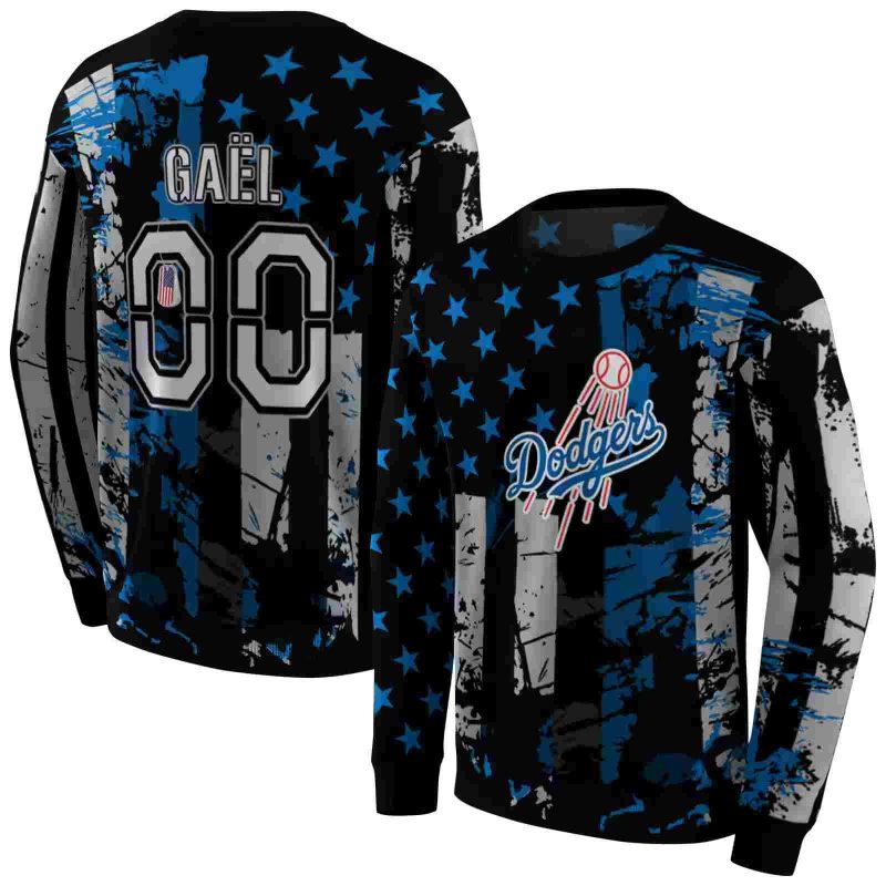 Personalized Los Angeles Dodgers Distressed Flag AOP Sweatshirt 1