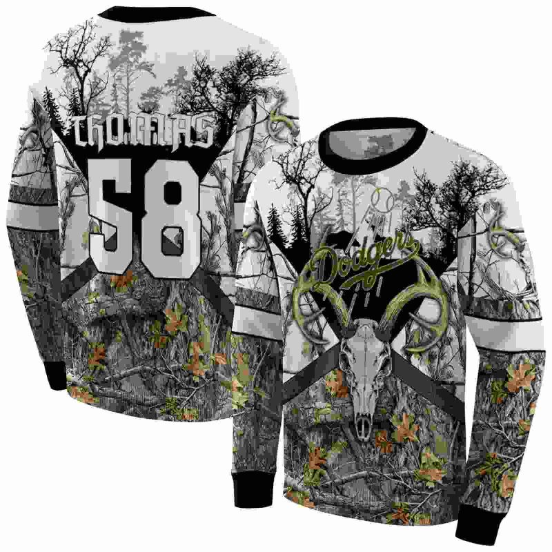 Personalized Los Angeles Dodgers Forest Silhouette AOP Sweatshirt 1