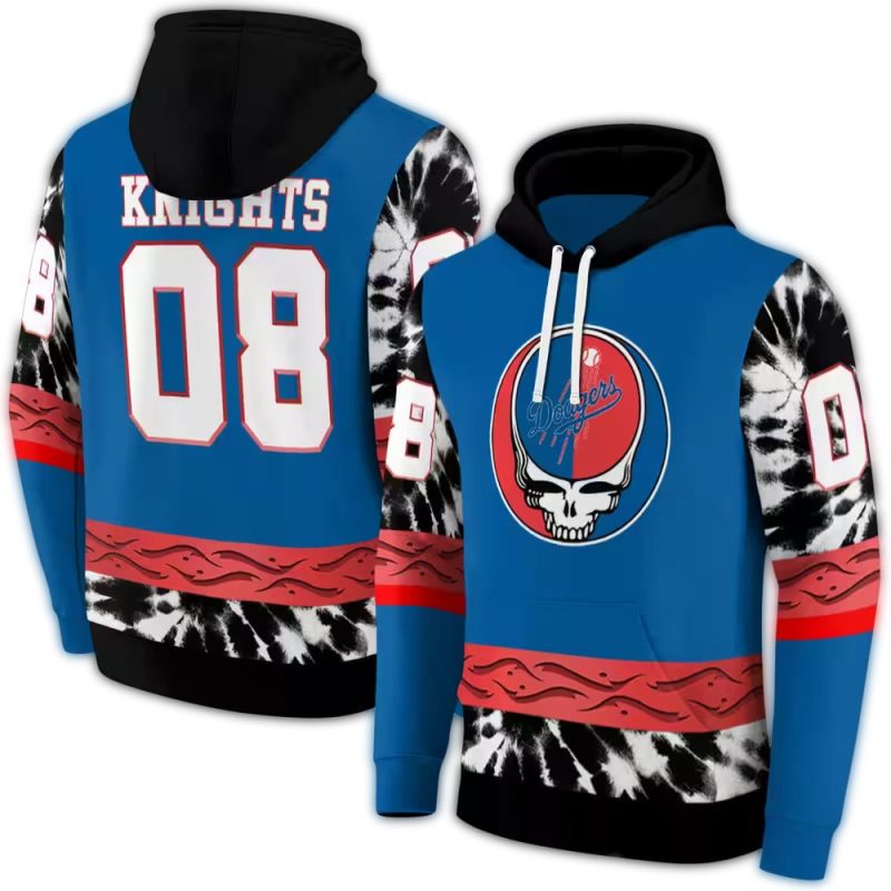 Personalized Los Angeles Dodgers Grateful Dead Vibes AOP Hoodie 1