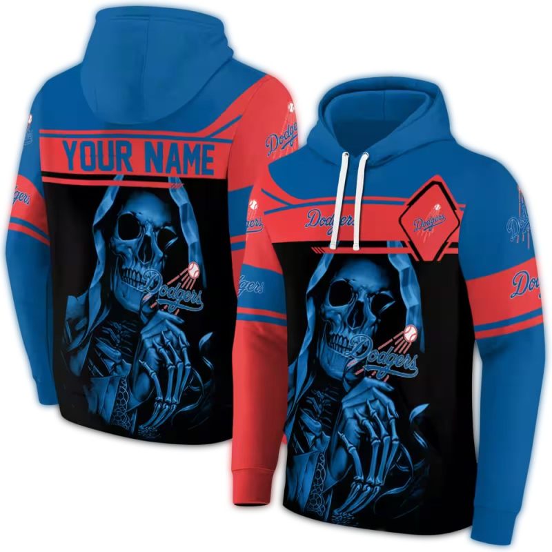 Personalized Los Angeles Dodgers Grim Reaper AOP Hoodie 1