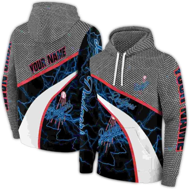 Personalized Los Angeles Dodgers Hexagonal Mesh AOP Hoodie 1