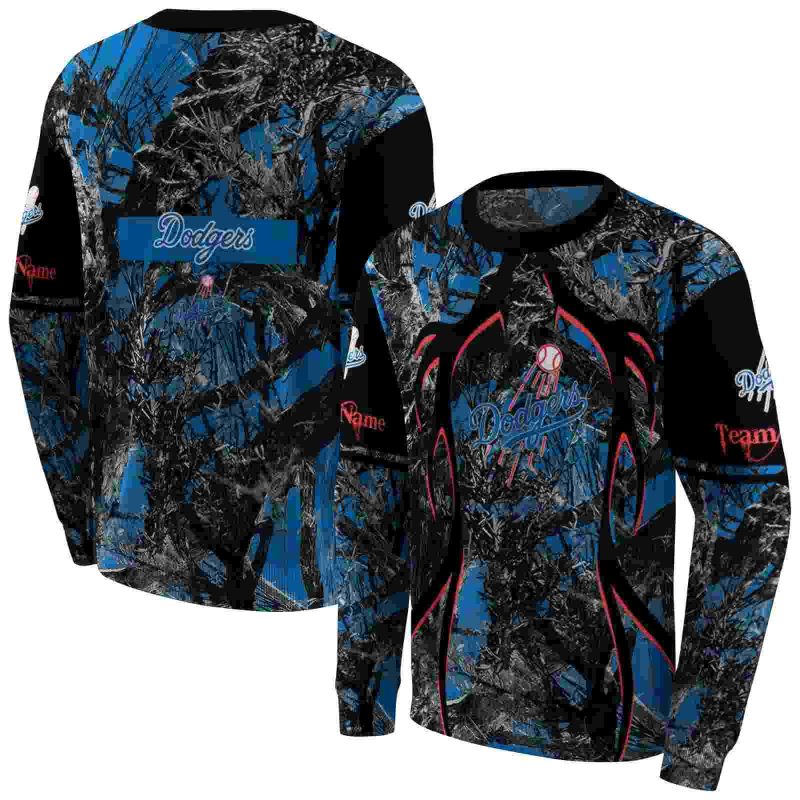 Personalized Los Angeles Dodgers Hunting Theme AOP Sweatshirt 1