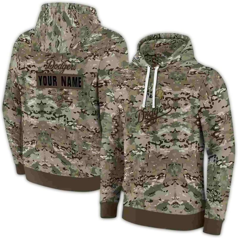 Personalized Los Angeles Dodgers Military Style AOP Hoodie 1