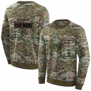 Personalized Los Angeles Dodgers Military Style All Over Print Sweatshirt