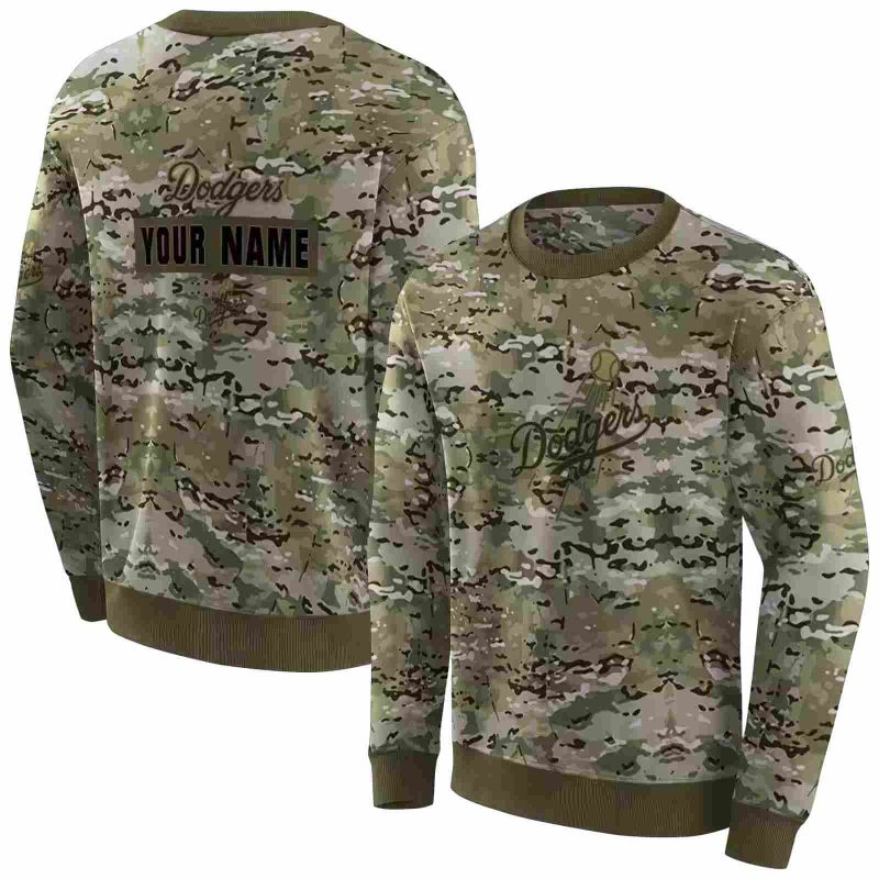 Personalized Los Angeles Dodgers Military Style AOP Sweatshirt 1
