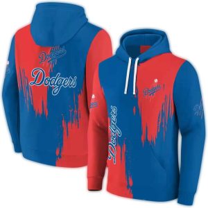 Personalized Los Angeles Dodgers Splatter Effect All Over Print Hoodie