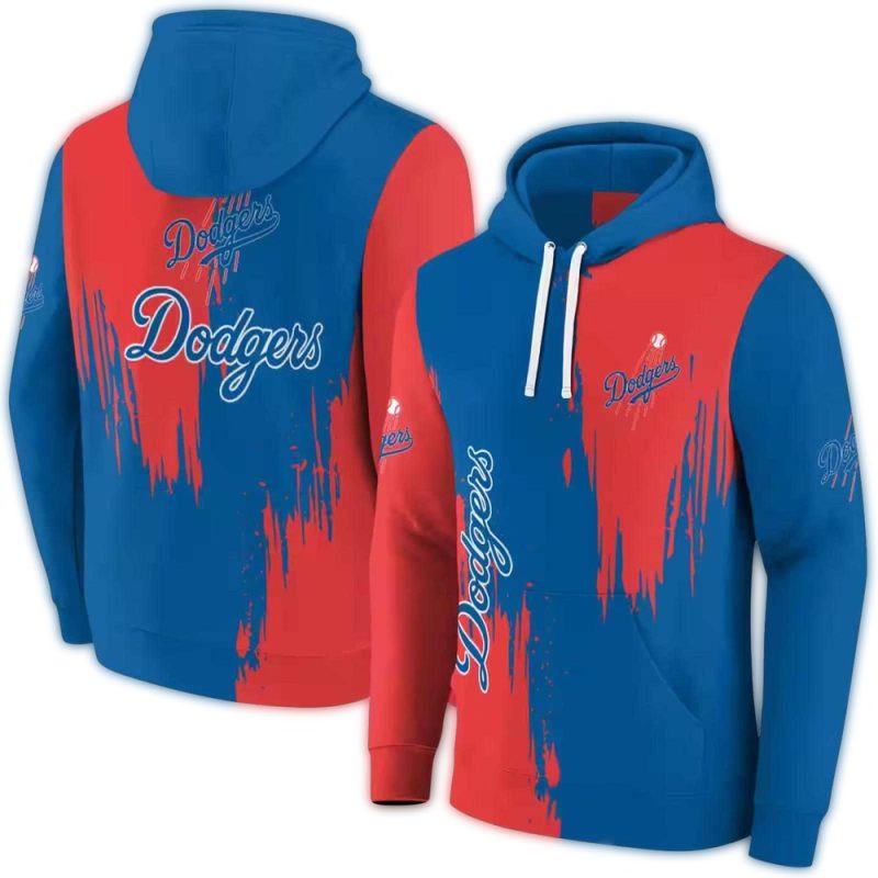 Personalized Los Angeles Dodgers Splatter Effect AOP Hoodie 1